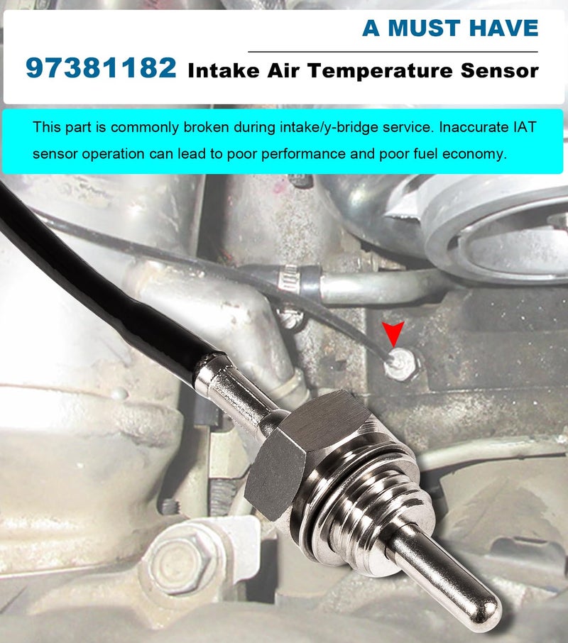 Camoo 97381182 Intake Air Temperature Sensor for GM Duramax 6.6L Silverado, Sierra, Express, Savana. Diesel Engines 2006-2012 - Image 5